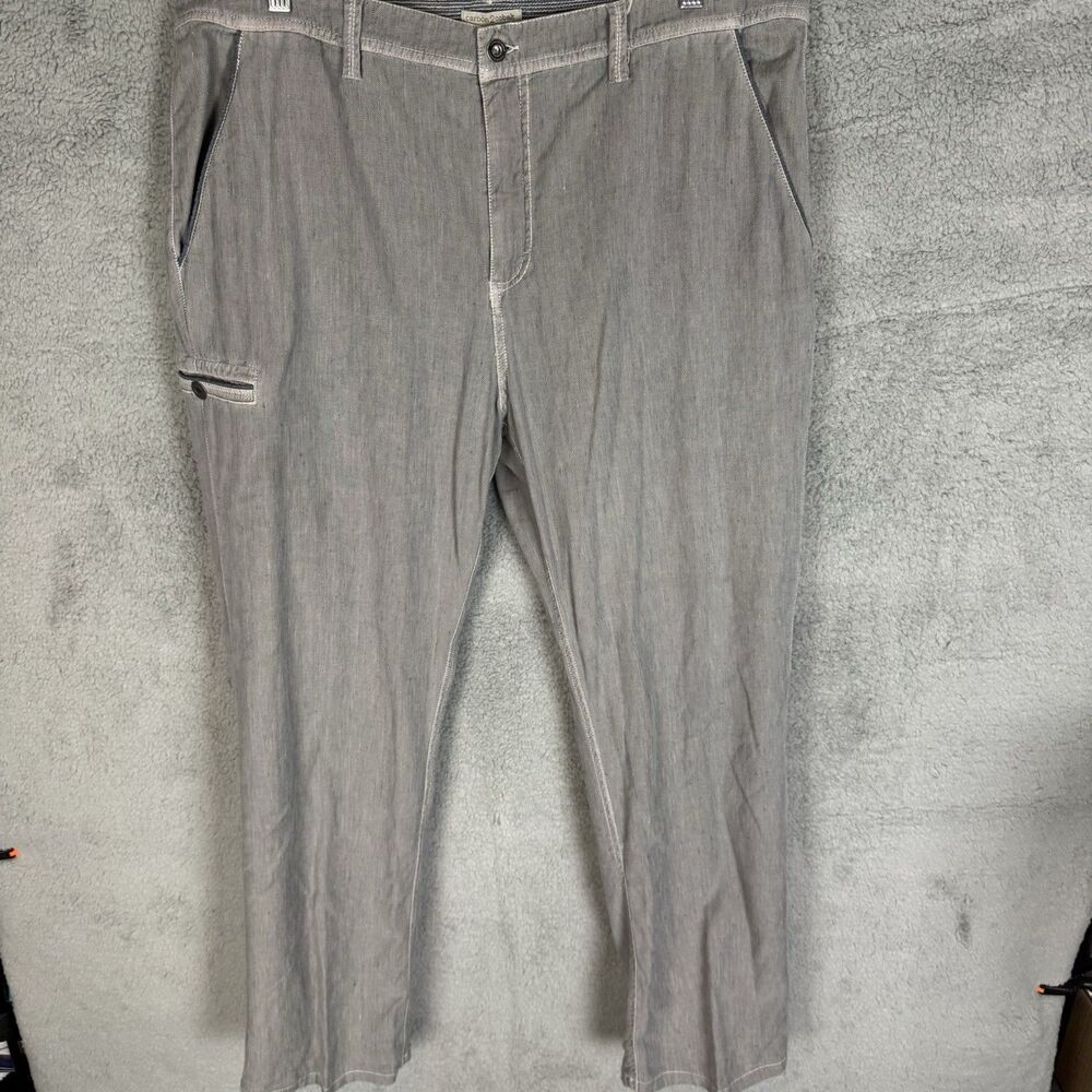Carbon 2 Cobalt Pants Men's 40x29 Grey Cotton Linen Flat Front Straight Leg